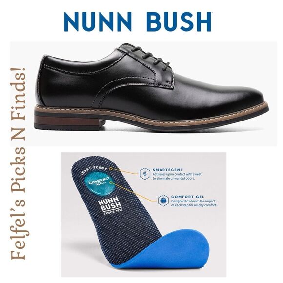 Nunn Bush | Men\'s Carmelo Plain Toe Oxford Dress Shoes‎ - Black, Size 10.5 main image 8